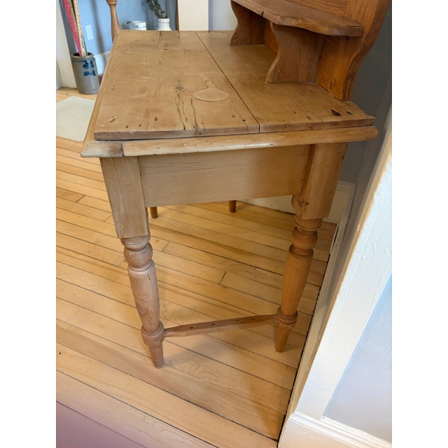 Antique Scrubbed Pine Dressing Table W/ Mirror For Sale - Image 4 of 10