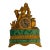 Antique Charles X Period Ormolu and Malachite Figural Mantel Clock For Sale