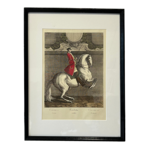 Antique Equestrian Dressage Original Print