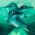 Three Kings by Cody Jimenez | Acrylic on panel Three birds with dark heads on a green background. For Sale