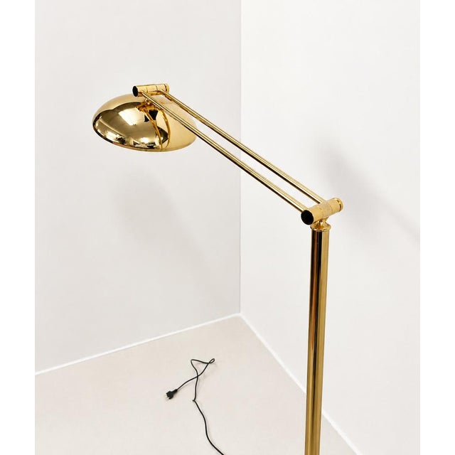 Vintage Style Reclining Gilt Floor Lamp, 2000s For Sale - Image 6 of 11