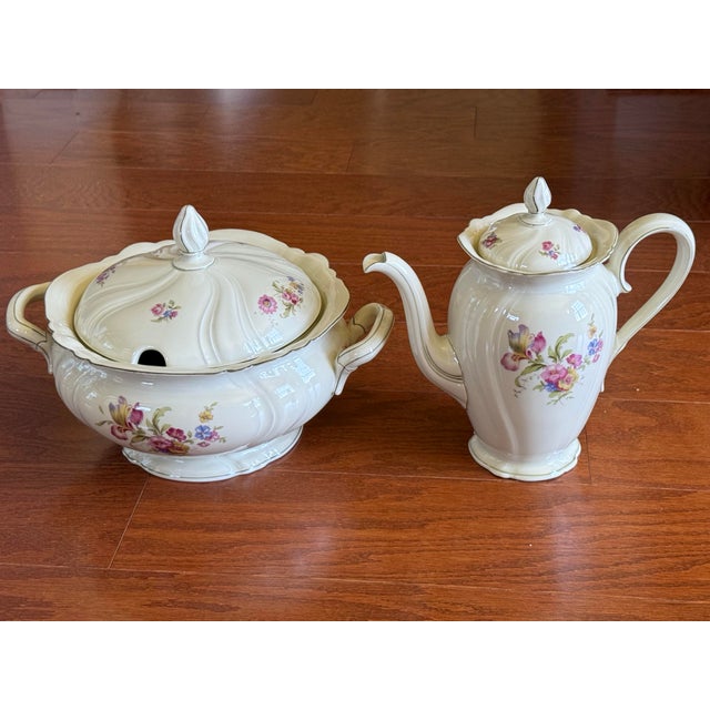 Rare Rosenthal Elfenbein Viktoria Lombul Antique White Colored Soup Tureen Kronach Germany For Sale - Image 12 of 12