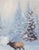 Impressionist Original Oil Painting, Deer in the Winter Forest For Sale - Image 3 of 5