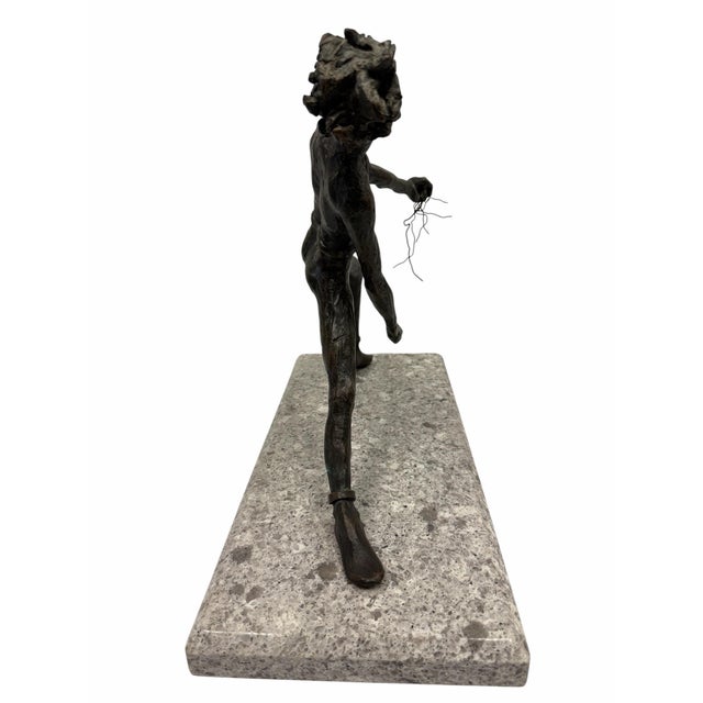 1970s Victor Salmones Bronze "Lunging Athlete" Sculpture on Granite Base For Sale In West Palm - Image 6 of 6