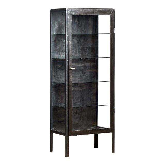 Polished Iron Medicine Cabinet, 1920s For Sale
