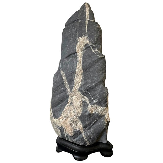 Abstract Scholar Rock Viewing Stone on Wood Stand For Sale - Image 12 of 12