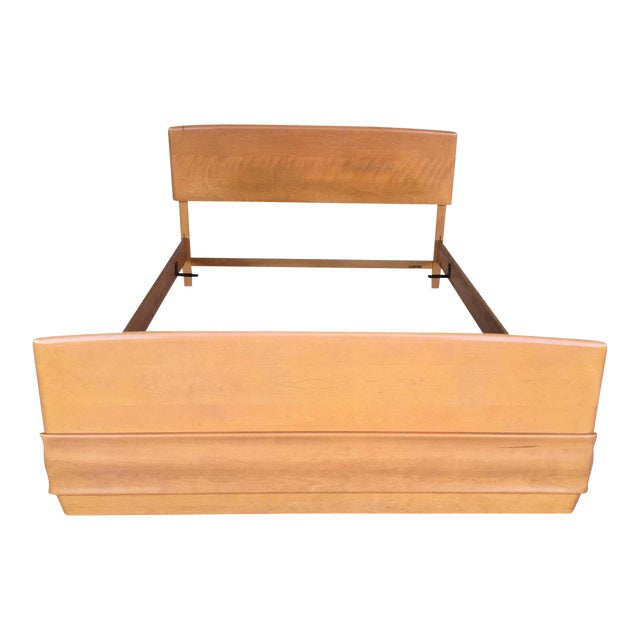 1950s Vintage Heywood Wakefield Sculptura Mid Century Modern Queen Size Bed