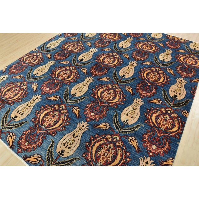 Traditional Ziegler Rug 8’2” X 9’10” Blue Wool Traditional Hand-Knotted Oriental Carpet For Sale - Image 3 of 12