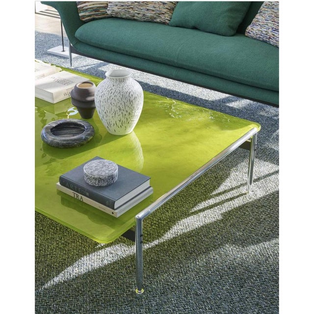 Gold Esosoft Coffee Table in Aluminum and Fluted Glass by Antonio Citterio For Sale - Image 8 of 13