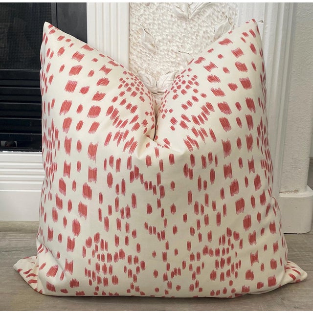 Contemporary Berry Abstract Animal Print Two-Sided 22" Down Pillows - A Pair For Sale - Image 3 of 3