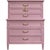 Mid Century Transitional Highboy Dresser by Dixie Furniture in Pink - Newly Painted For Sale - Image 14 of 14