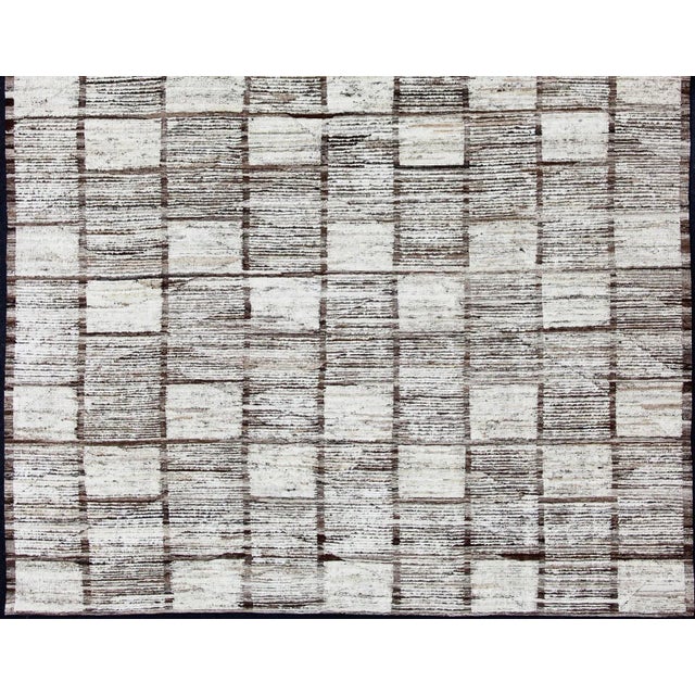 Tribal Modern Checkerboard Piled Rug by Keivan Woven Arts 10'0 X 13'10 For Sale - Image 3 of 14