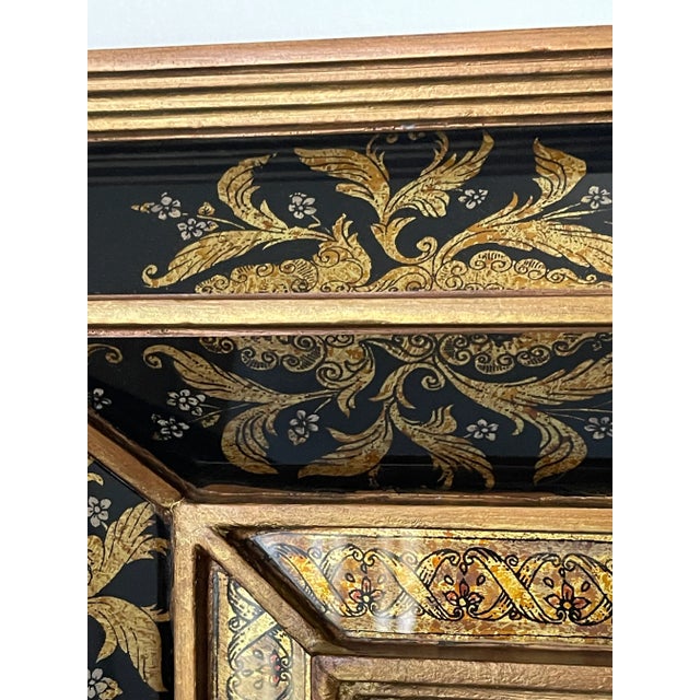 Italian Reserved for Robbie- Vintage Italian Eglomise Neobaroque Style Mirror For Sale - Image 3 of 8