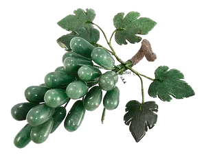 Green Carved Stone 8" Grape Cluster