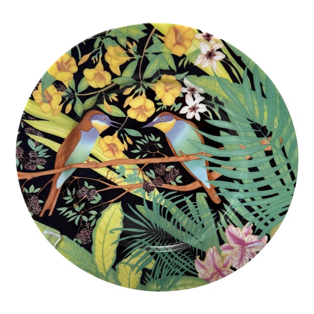 Vintage Limoges France Rochard Tropical Birds and Foliage 10” Plates - Set of 12 For Sale