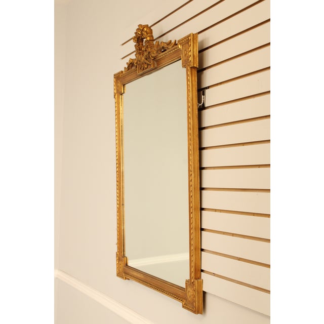 Age: Approx: 60 Years Old Details: Wreath & Torch Carved Top Quality Construction Nice Decorator Mirror Un–Marked As To...