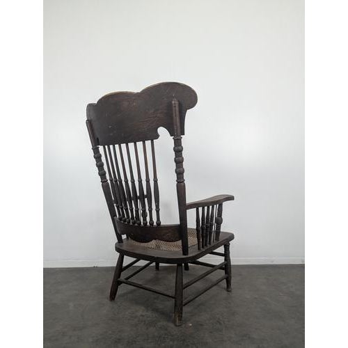 American Armchair with Spindles and Cane Seat For Sale - Image 3 of 12
