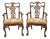 Late 20th Century Maitland Smith Georgian Carved Mahogany Needlepoint Dining Arm Chairs - A Pair For Sale