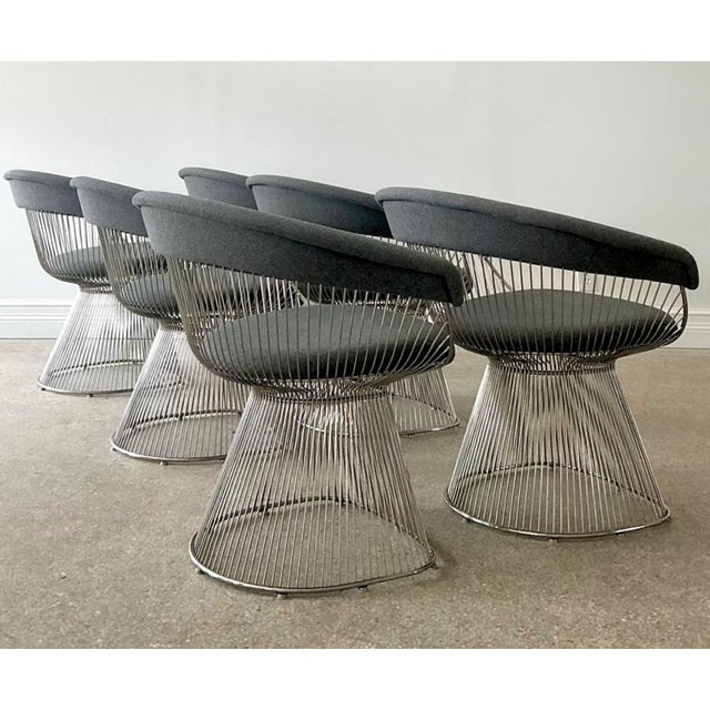 Vintage Platner Style Wire Dining Chairs - Set of 6 For Sale - Image 9 of 12
