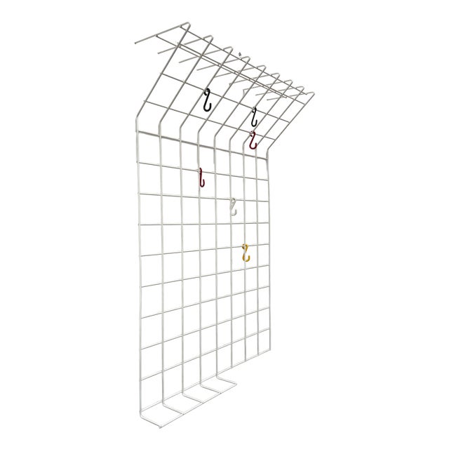 Mid-Century Modern German Minimalist White String Coat Rack, 1960s For Sale