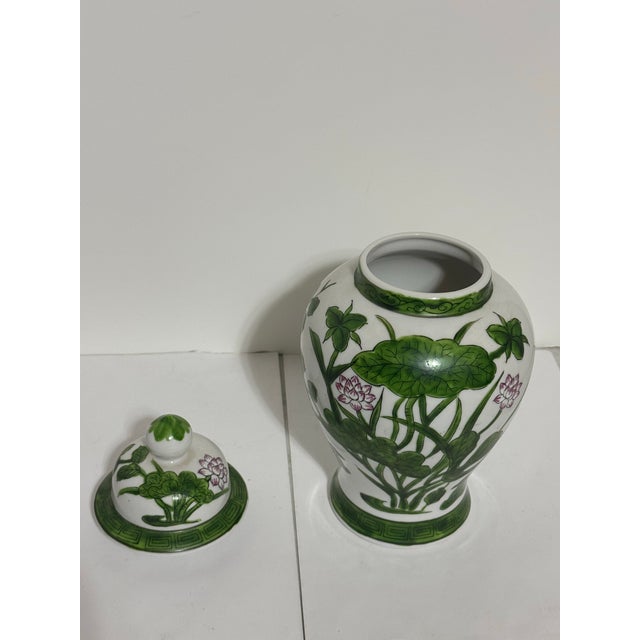 Mid 20th Century Andrea by Sadek Floral Hand Painted Ginger Jar For Sale - Image 4 of 8