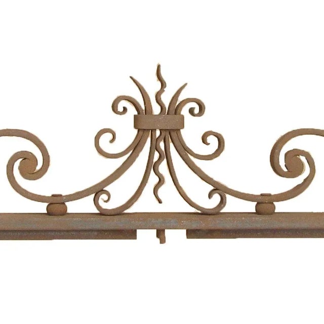 Custom French Iron Fireplace Fender For Sale - Image 4 of 5