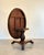 Italian table from the late 19th century, mahogany wood, round top with sail system (closed height 150 cm.), to be repainted