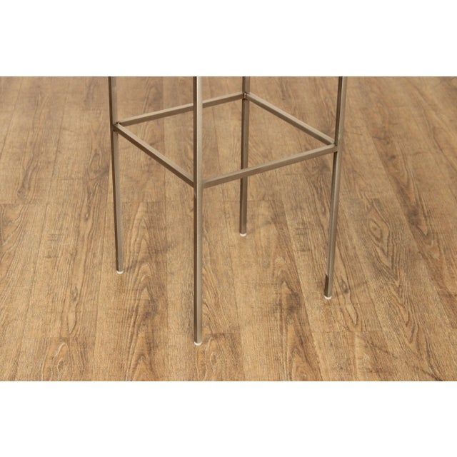 Contemporary Industrial Style Metal Frame Bar Stools - Set of 3 For Sale In Philadelphia - Image 6 of 12