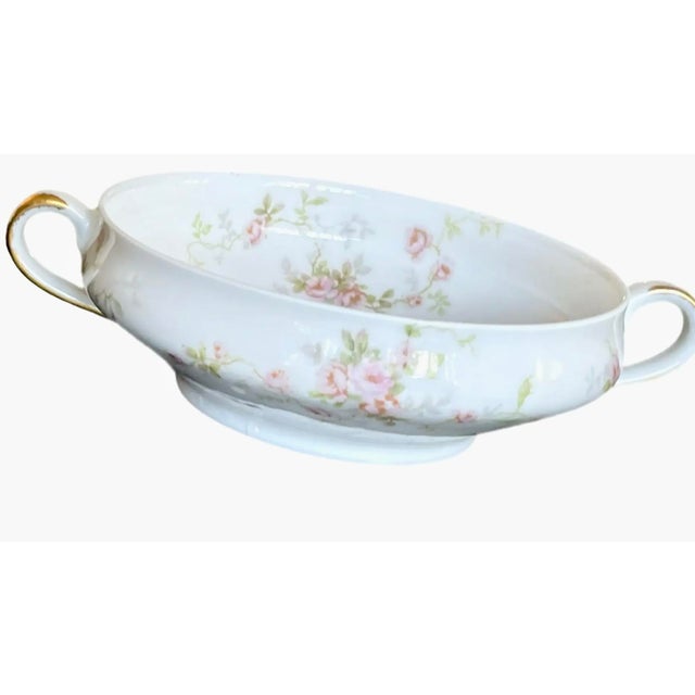 Ceramic Haviland Limoges Gilt Floral Consommé Bowls, Set of 9 For Sale - Image 7 of 8