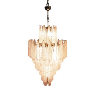 Murano Glass Chandelier with Pink Teardrop from Justfurnituress SRL For Sale