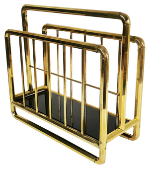 Art Deco Brass Newspaper Rack, Germany, 1950s
