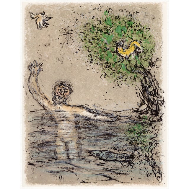 Marc Chagall, The Waves Swallow up Ulysses from Odyssey, 1989, Lithograph For Sale