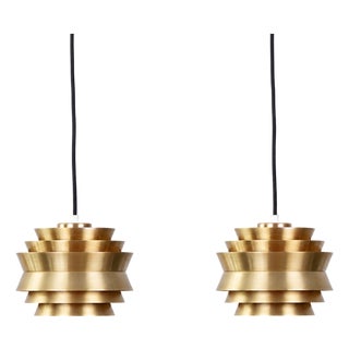 Vintage Swedish Trava Pendant Lamps by Carl Thore for Granhaga Metallindustri, 1960s, Set of 2 For Sale