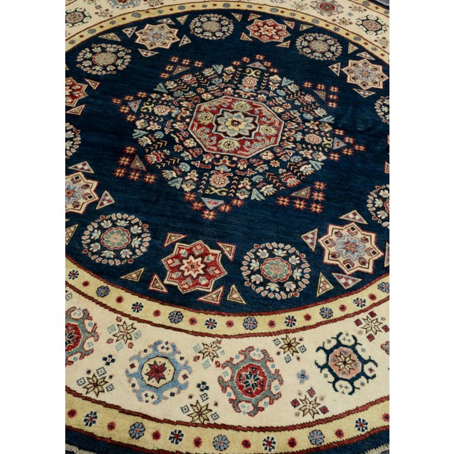 Turkish Oriental Hand Knotted Round Rug 8' x 8' #17101 For Sale - Image 3 of 8