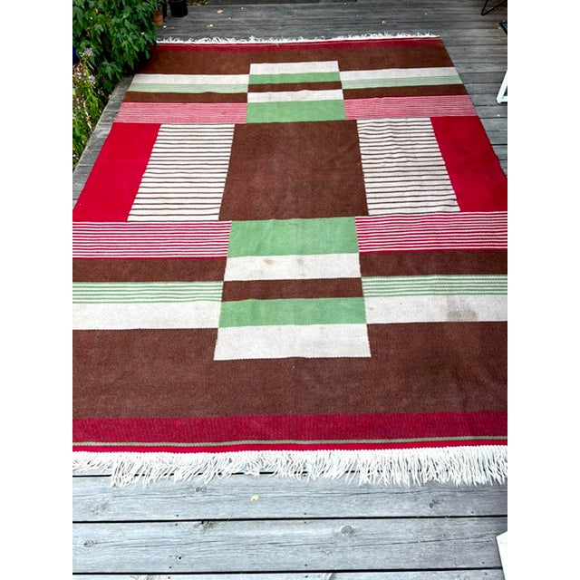 Large Mid-Century Modern Wool Rug, Czechoslovakia, 1960s For Sale - Image 14 of 15