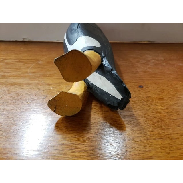 1980s Vintage Hand Carved Wooden Penguin (#2) For Sale - Image 5 of 5