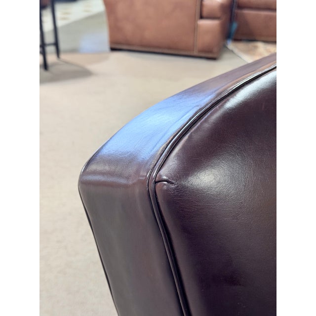 Vintage Mitchell Gold Brown Leather Recliner Club Chair For Sale In New York - Image 6 of 12