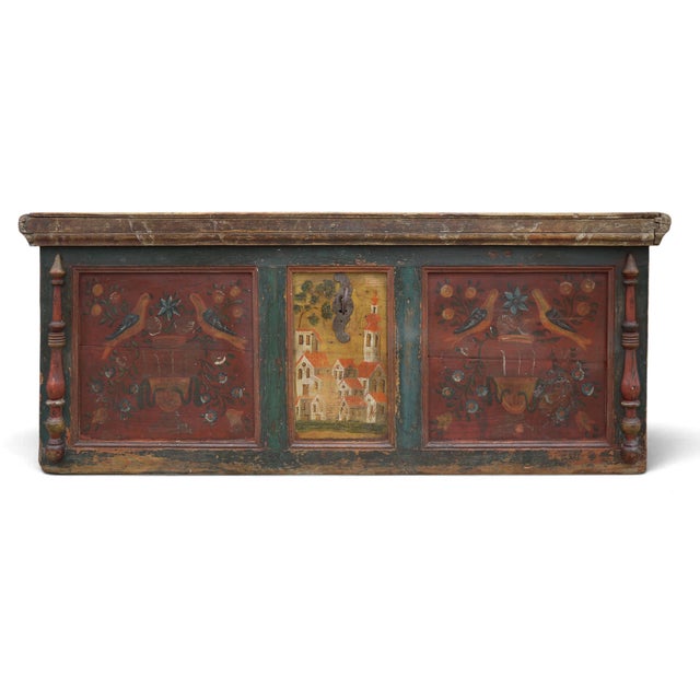 Alpine Painted Chest with Birds and Flower Vases For Sale - Image 15 of 15