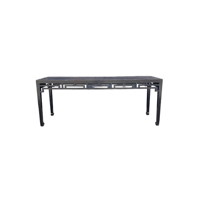 Contemporary 19th Century Chinese Elmwood Console Table For Sale - Image 3 of 12