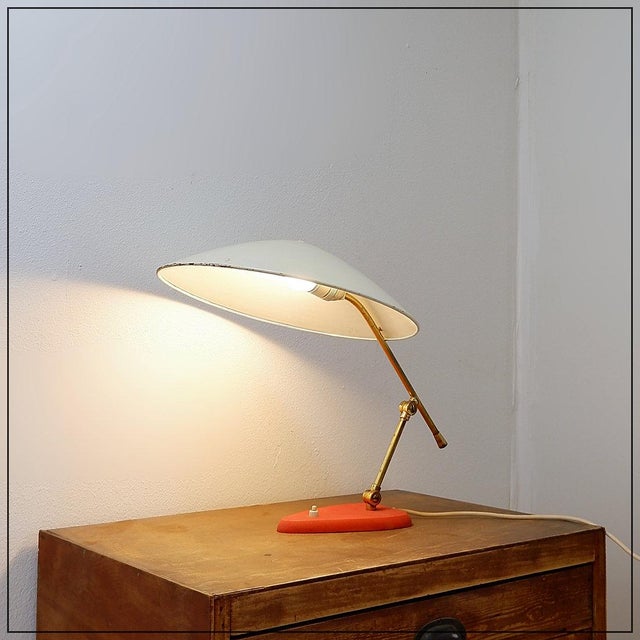 Large Mid-Century Modern Metal Table Lamp, Italy, 1950s For Sale - Image 16 of 16