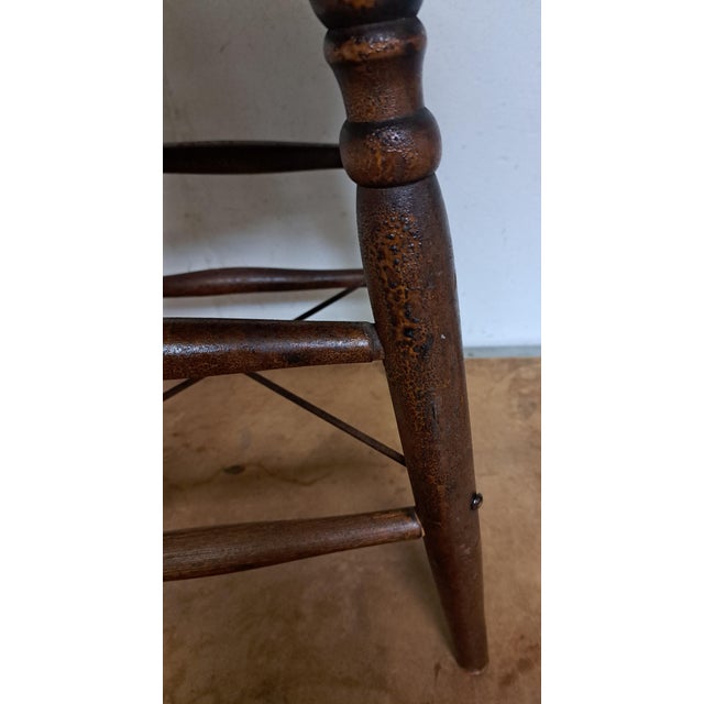 1920s Antique Heywood Wakefield Wooden Stool For Sale - Image 5 of 13