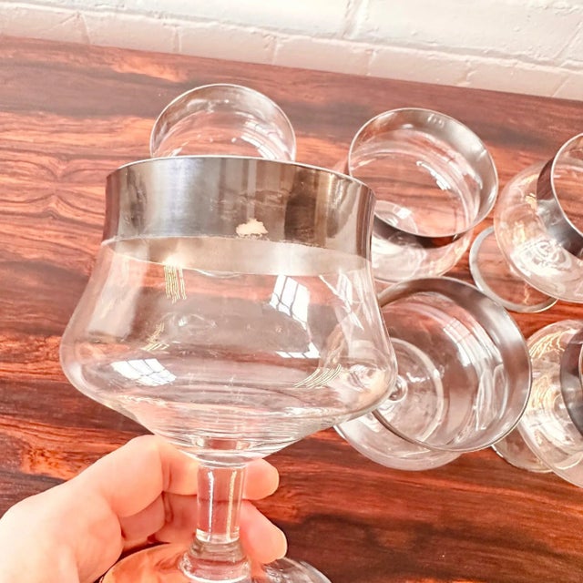 1960s Dorothy Thorpe Silver Cocktail Stems - Set of 6 For Sale - Image 5 of 7