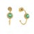 Not Yet Made - Made To Order 14k Gold Genuine Emerald Diamond Halo C-Hoop Wedding Earrings Gift- A Pair For Sale - Image 5 of 10