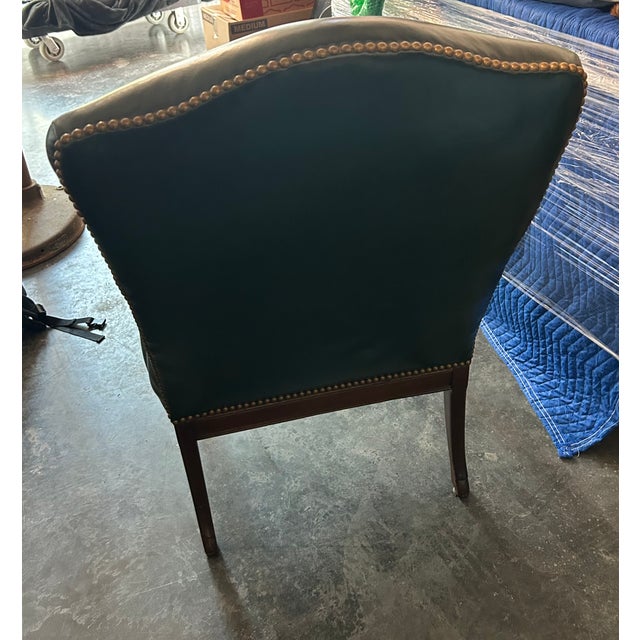 Green Mid 19th Century High-Quality Mahogany Louis XV Rococo Revival Single Upholstered Chair For Sale - Image 8 of 15