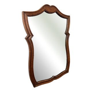 French Wall Mirror with Ornate Carved Oak Frame For Sale