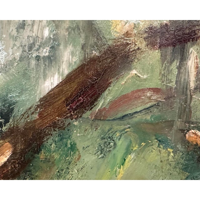 Late 20th Century Signed Oil on Board Painting of Horses Tod Lindenmuth For Sale - Image 5 of 8