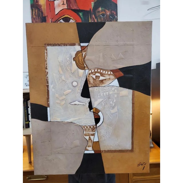 Textile Neal Doty Oil on Canvas Painting For Sale - Image 7 of 9