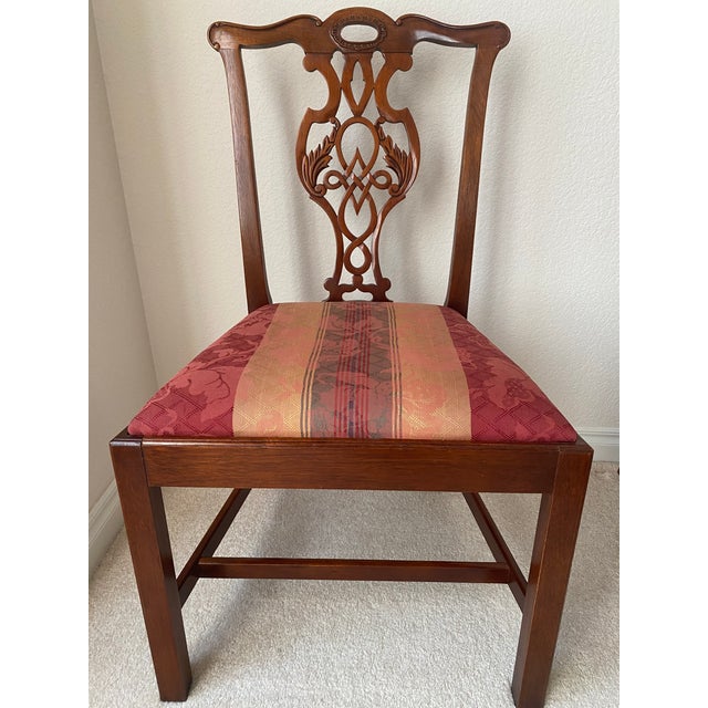 1990s Late 20th Century Exquisitely Unique Baker Historic Charleston Collection Mahogany Dining Chairs- Set of 8 Excellent "Mint" Condition For Sale - Image 5 of 12