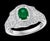 0.80 Carat Oval Cut Emerald and 0.85 Carat Diamond Ring 18 Karat White Gold For Sale - Image 17 of 18