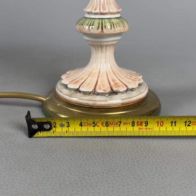 Rococo Style Porcelain Table Lamp with Flower Relief from Bassano, 1970s For Sale - Image 10 of 12